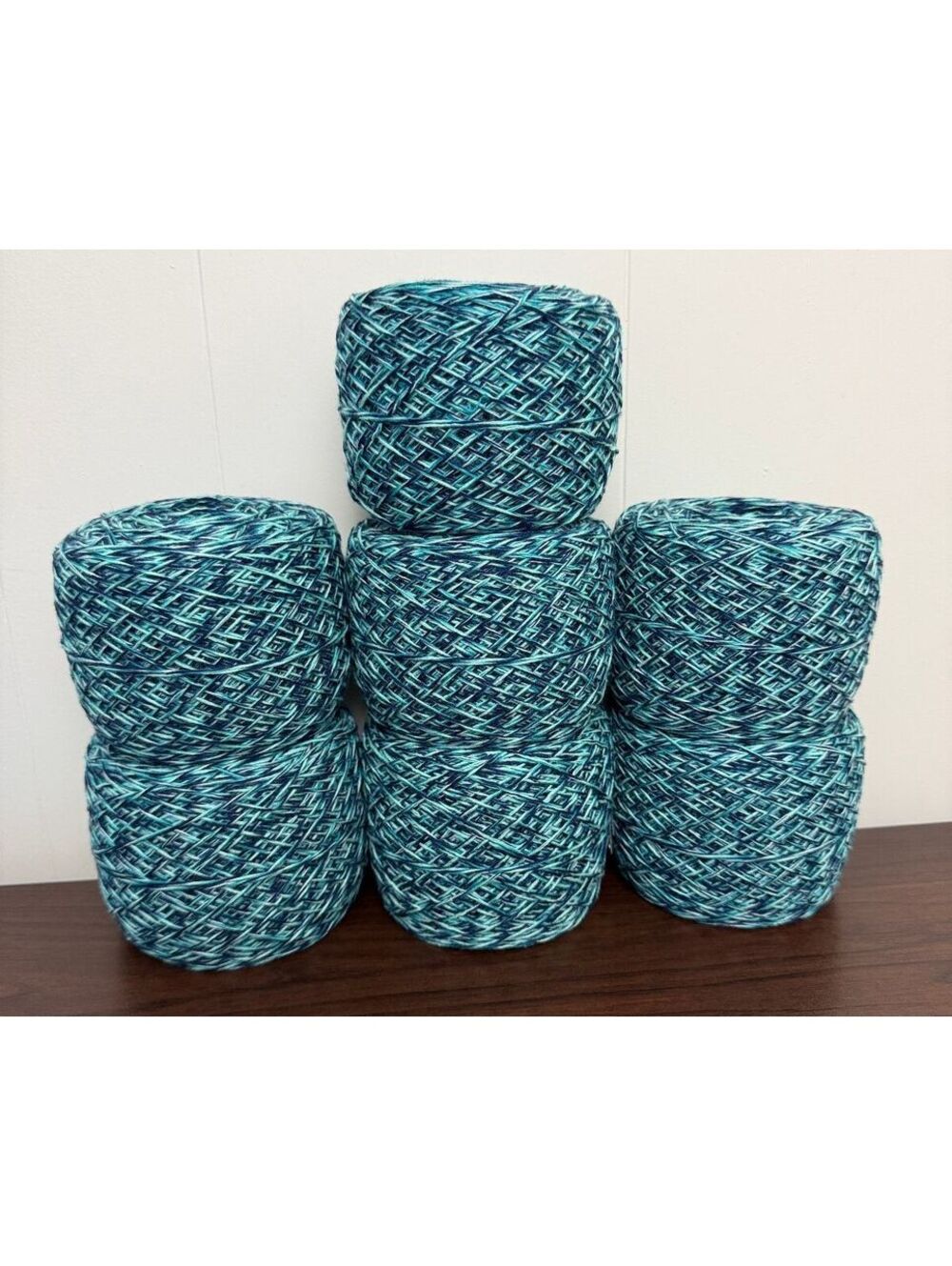 Reclaimed 100% Cotton DK Yarn 2116 Yds Marine Blue Marl 924g (7 Cakes)